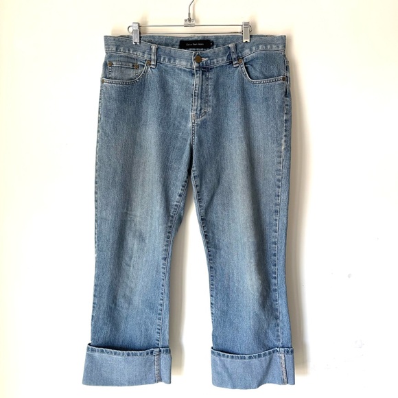Calvin Klein Jeans Denim - Vintage Calvin Klein mid rise Wide Cuff Cropped Jeans